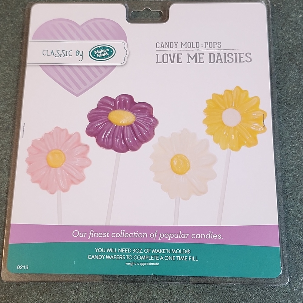 Plastic Daisey Chocolate Or Candy Mold For Suckers Or Lollipops, New